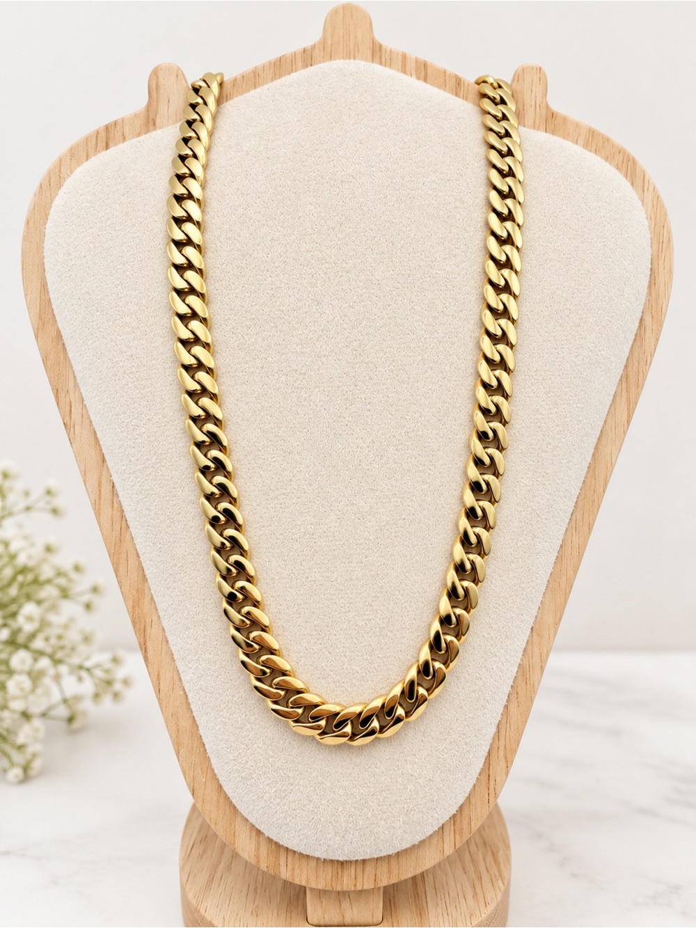 14K Gold PVD 316L Stainless Steel Cuban Link Chain – 22” 8mm